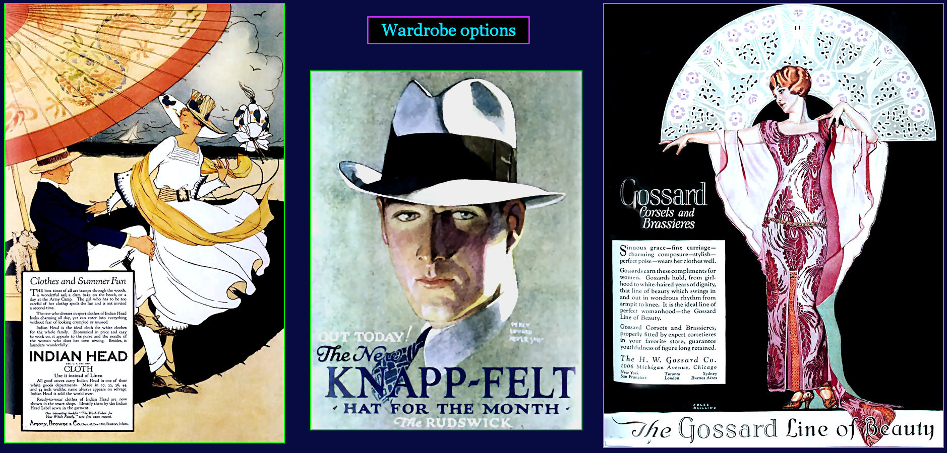 Clothing ads, 1920s